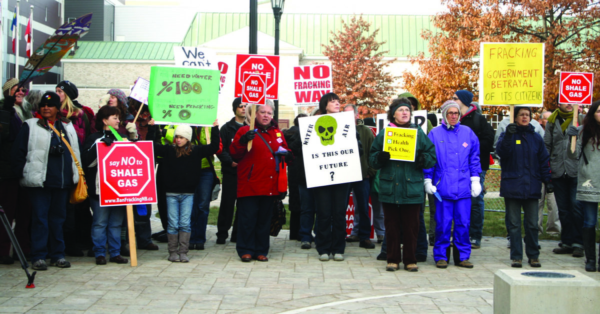 Facking protest in Fredericton on Nov. 5 (Dylan Hackett/AQ)