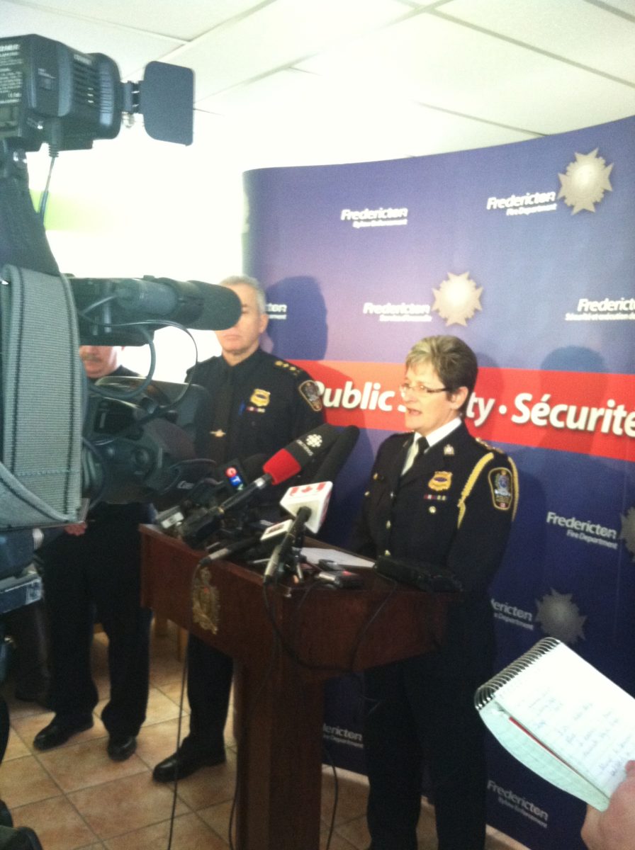 Fredericton Police Force chief Leanne Fitch at the press conference earlier today